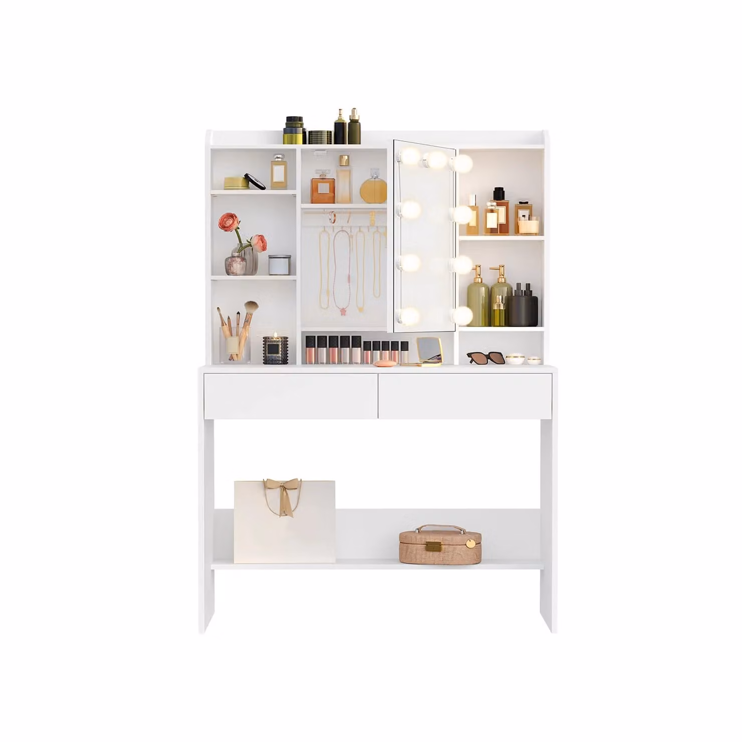 Toeletta Trucco con 9 Luci LED Bianco Nuvola