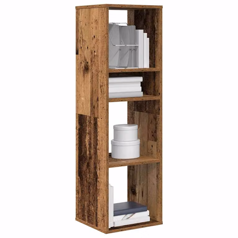 Libreria vidaXL in legno multistrato e MDF color marrone stile rustico L: 34 cm, P: 31 cm, H: 112 cm