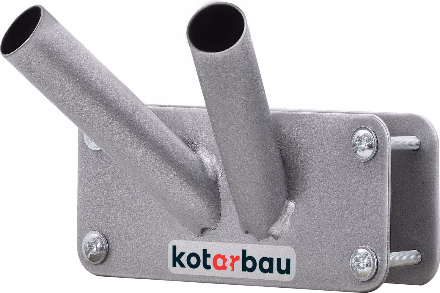 KOTARBAU® Portabandiera a 2 pieghe per asta a bandiera doppia Montaggio su balaustra 170 mm Grigio verniciato a polvere Portabandiera Bandiera a bandiera Asta a bandiera verniciata a polvere