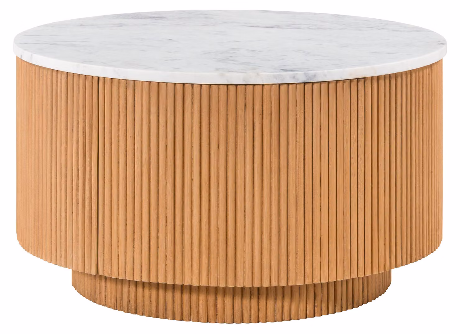 MASSIVMOEBEL24 | Tavolino da salotto in legno di mango 80x80x45 Laccato marrone - marmo bianco BARCELONA #520