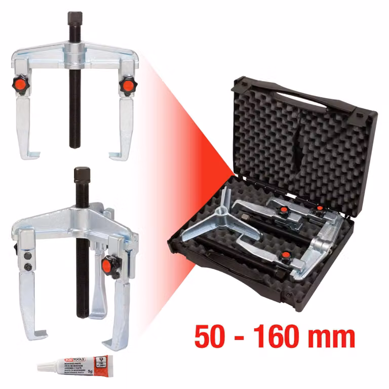 KS TOOLS Set di estrattori universali a sgancio rapido 7 pezzi 50-160 mm - 625.1703