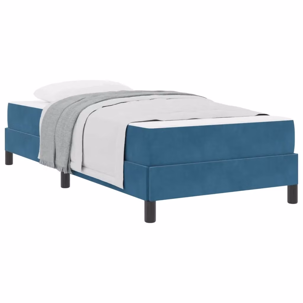 Letto a molle con materasso vidaXL in tessuto blu, L/P: 100 x 200 cm – 2