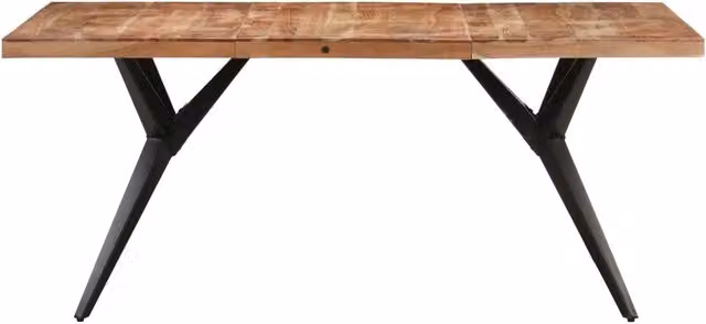 Tavolo da Pranzo Rettangolare in Legno di Acacia e Metallo Marrone Stile Industrial vidaXL L: 160 cm, P: 80 cm, H: 76 cm