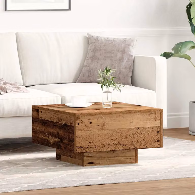 Tavolino da salotto moderno vidaXL in legno marrone, L/P/H: 55 x 55 x 31 cm