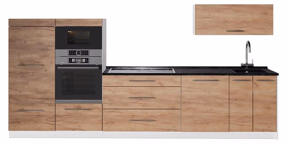 Cucina componibile Vicco Fame-Line Rovere dorato 340 cm, PL Antracite, Model 62959