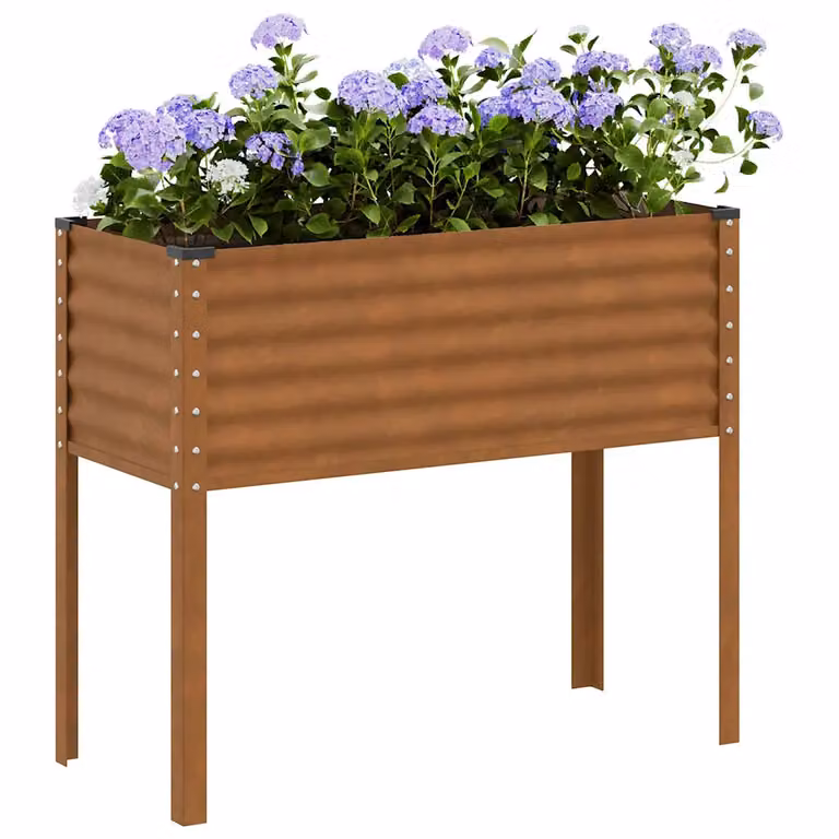 Fioriera da giardino vidaXL in acciaio corten marrone L: 100 cm, P: 45 cm, H: 90 cm