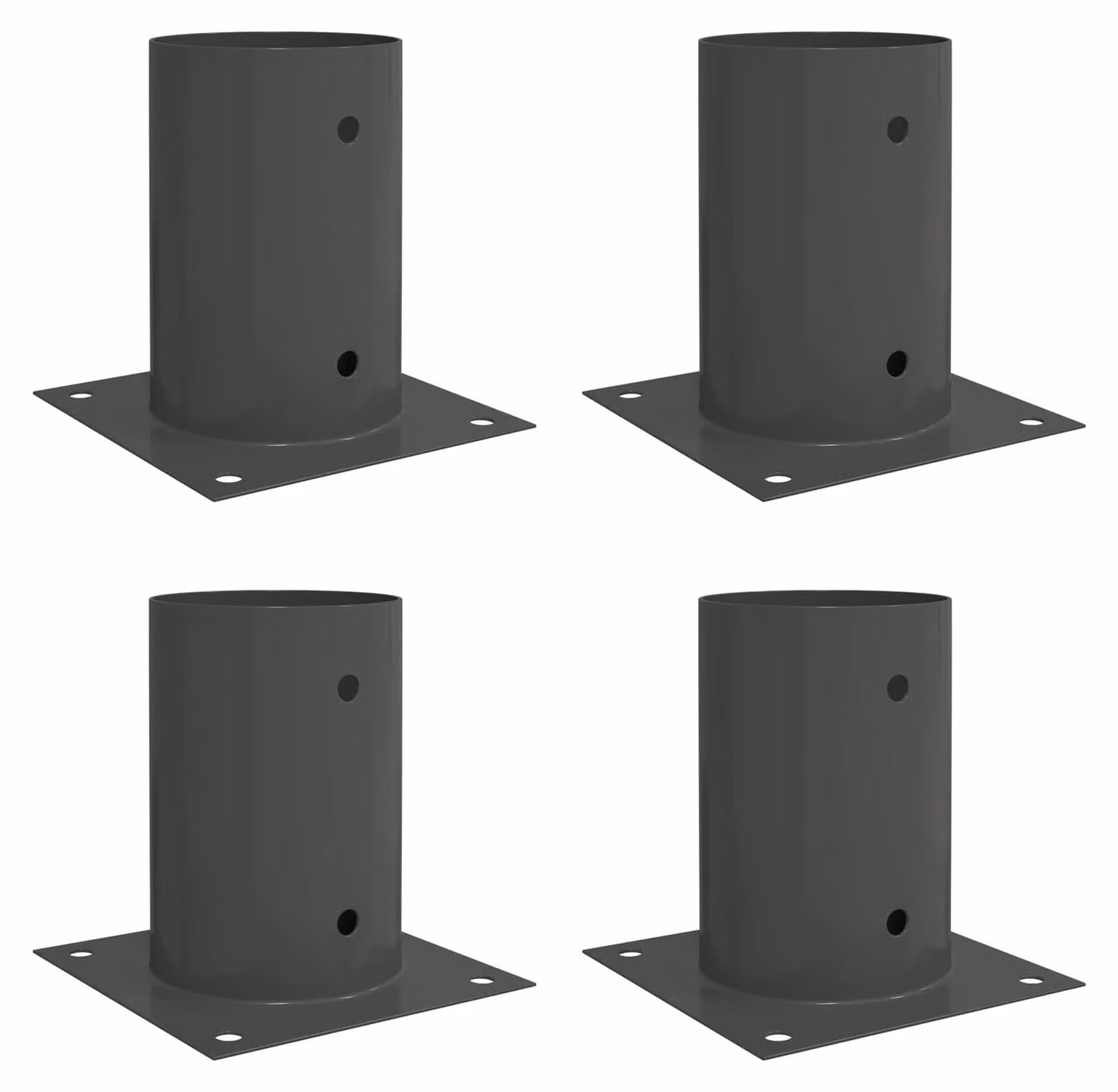 Ancora rotonda per terreno 4 pcs Antracite 15 x 15 x 15 cm