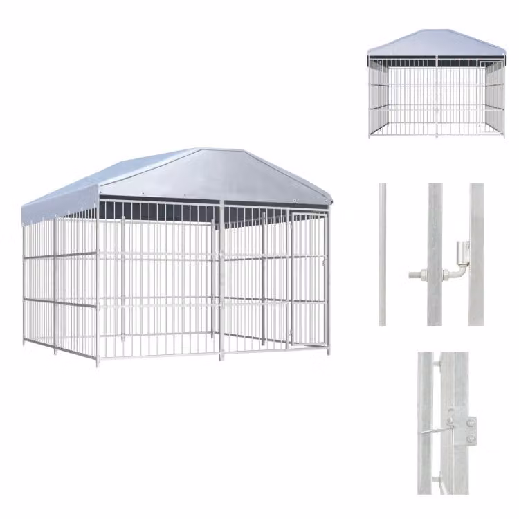 vidaXL Cuccia per cani da esterno con tettoia 300×300×200 cm -  Cucce e recinti per cani