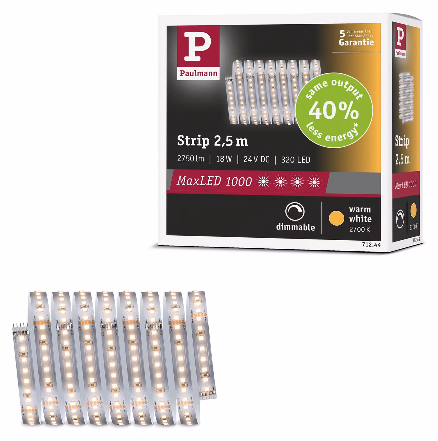 Paulmann MaxLED 1000: Striscia LED, luce calda, modulo di estensione