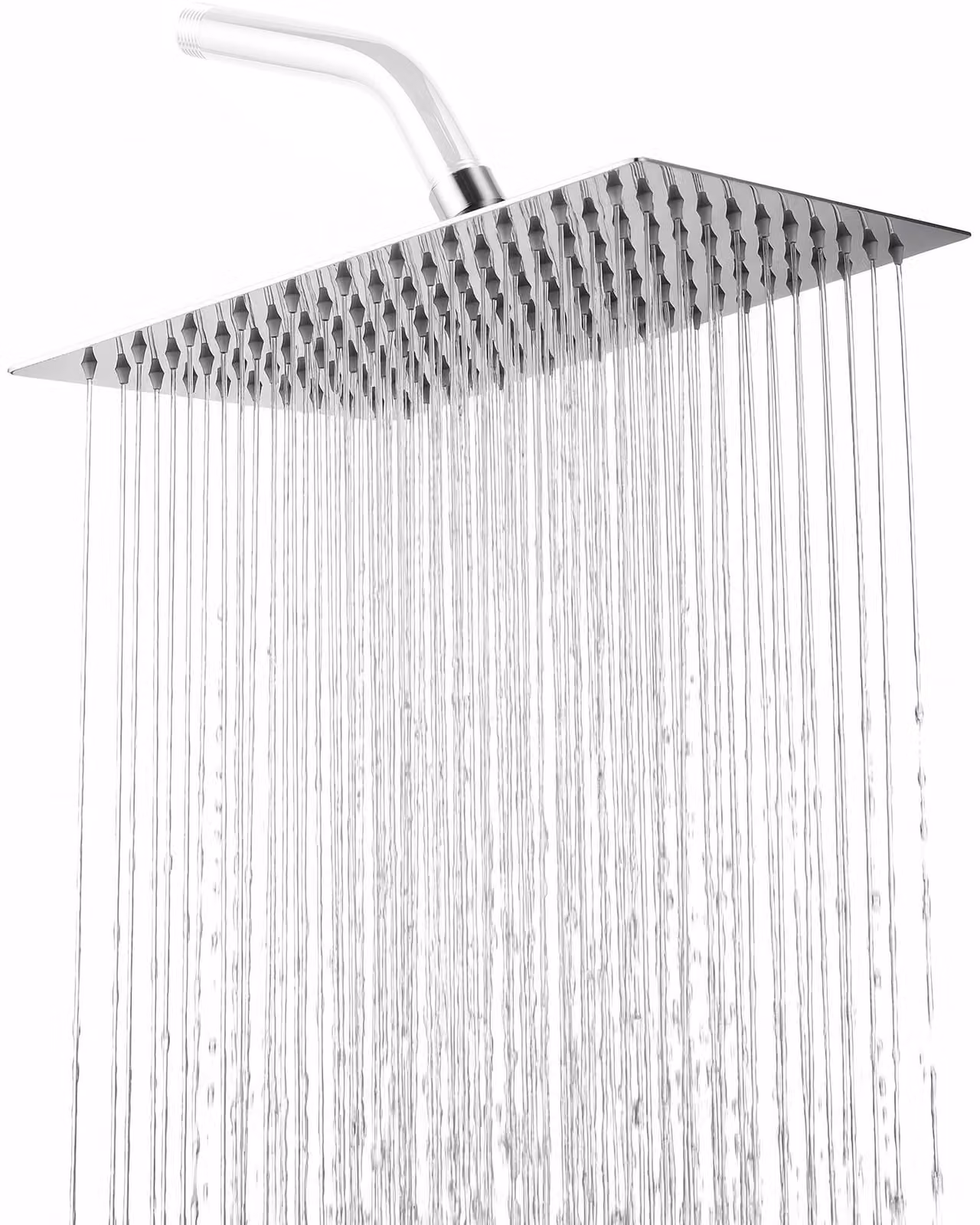Doccia in acciaio inossidabile anti-calcare, quadrata, 25 cm