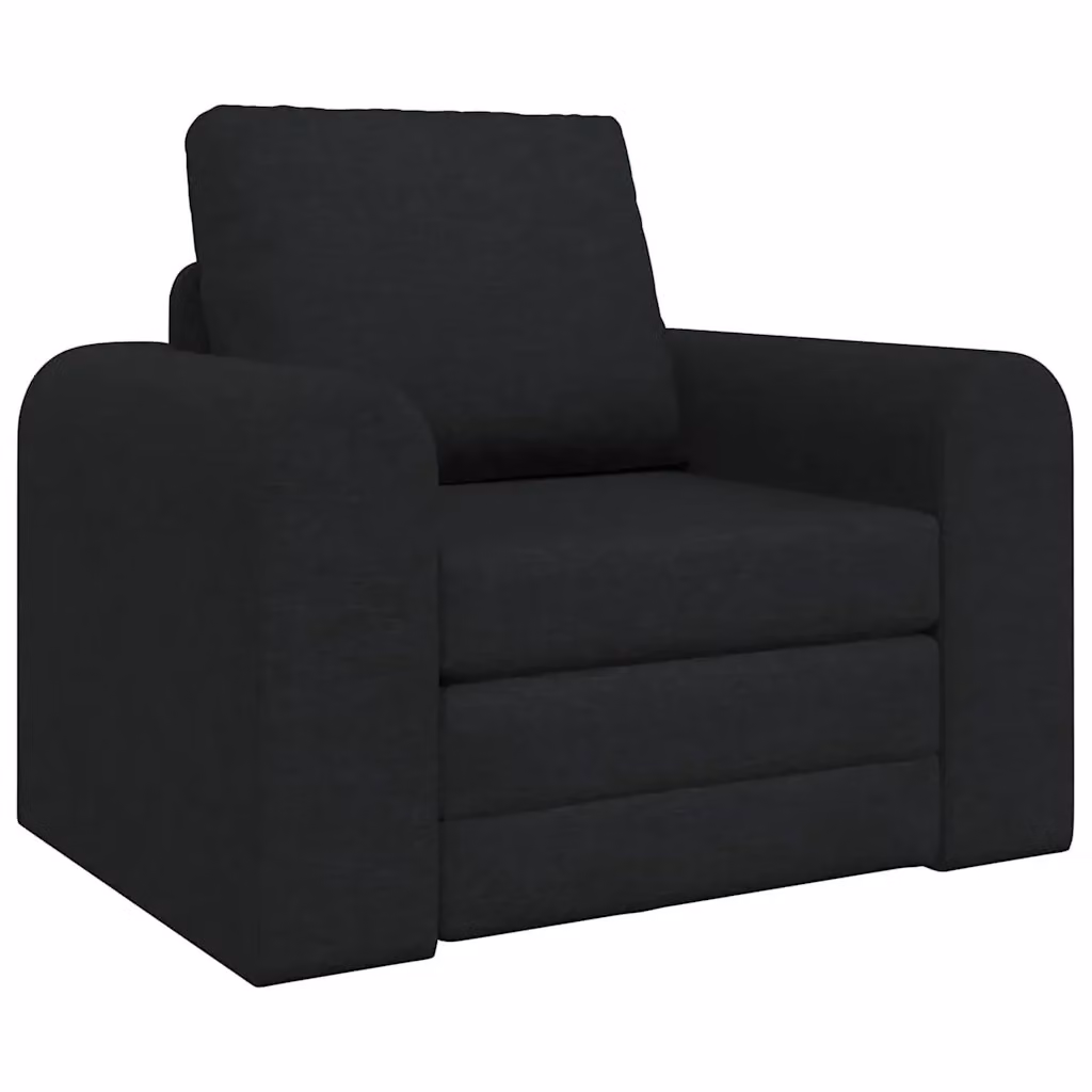 Divano letto vidaXL nero in tessuto con funzione notte e coperture rimovibili L: 98 cm, P: 71 cm, H: 83 cm – 2