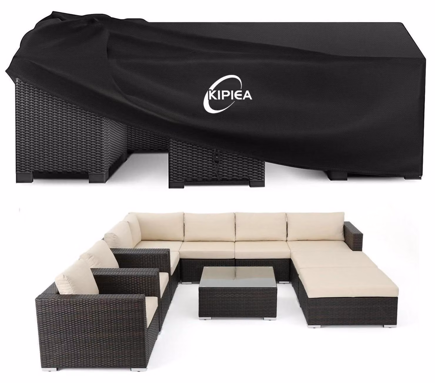 Copertura protettiva per mobili da giardino, resistente alle intemperie invernali, in tessuto Oxford 420D, impermeabile, con protezione UV, dimensioni 300x250x71 cm