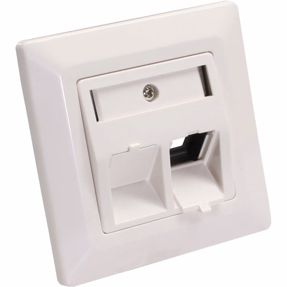 Inline 76201R Set di telai per 2x RJ45 Bu/LSA, Keystone SNAP-In, bianco RAL9010