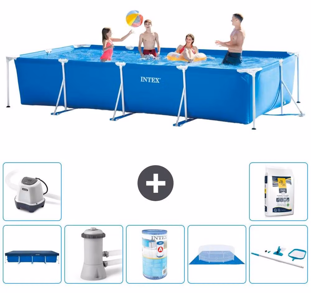 Piscina fuori terra rettangolare - 450x220x84 cm - 8 pezzi - Modello S30270