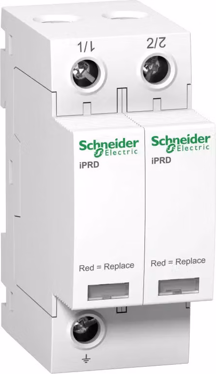Schneider Electric Scaricatore di sovratensione iPRD65r, Tipo 2, Moduli di protezione innestabili, 2 poli, Imax 65 kA A9L65201
