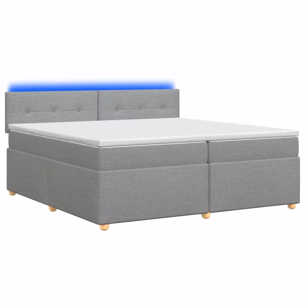 Letto box spring ibrido vidaXL con materasso a molle insacchettate e base contenitore, Grigio Chiaro, L/P: 200 x 200 cm – 2