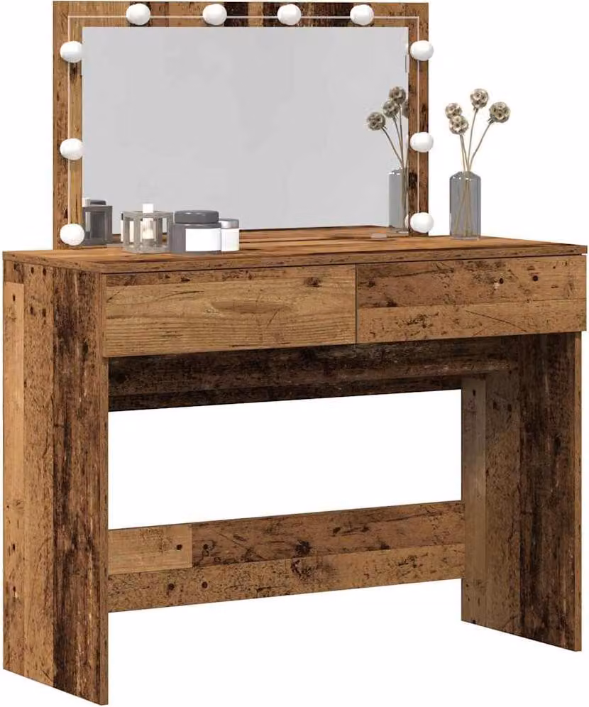 Tavolo da Trucco con cassetto Legno vecchio 100 x 40 x 120 cm