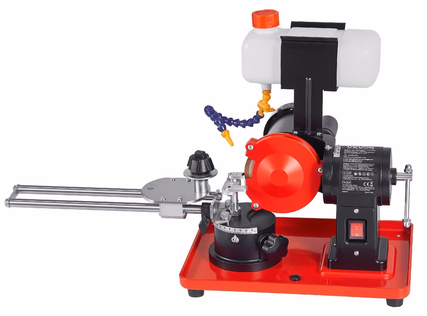 Affilatrice per lame circolari con serbatoio d'acqua, smerigliatrice angolare rotativa da 370W e 2890 giri/min, macchina per l'affilatura a iniezione d'acqua con disco abrasivo da 125 mm – Adatta a lame circolari da 80 mm a 700 mm
