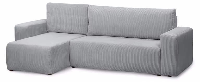 Divano a tre posti con funzione letto, modello Kingi, colore grigio bambù