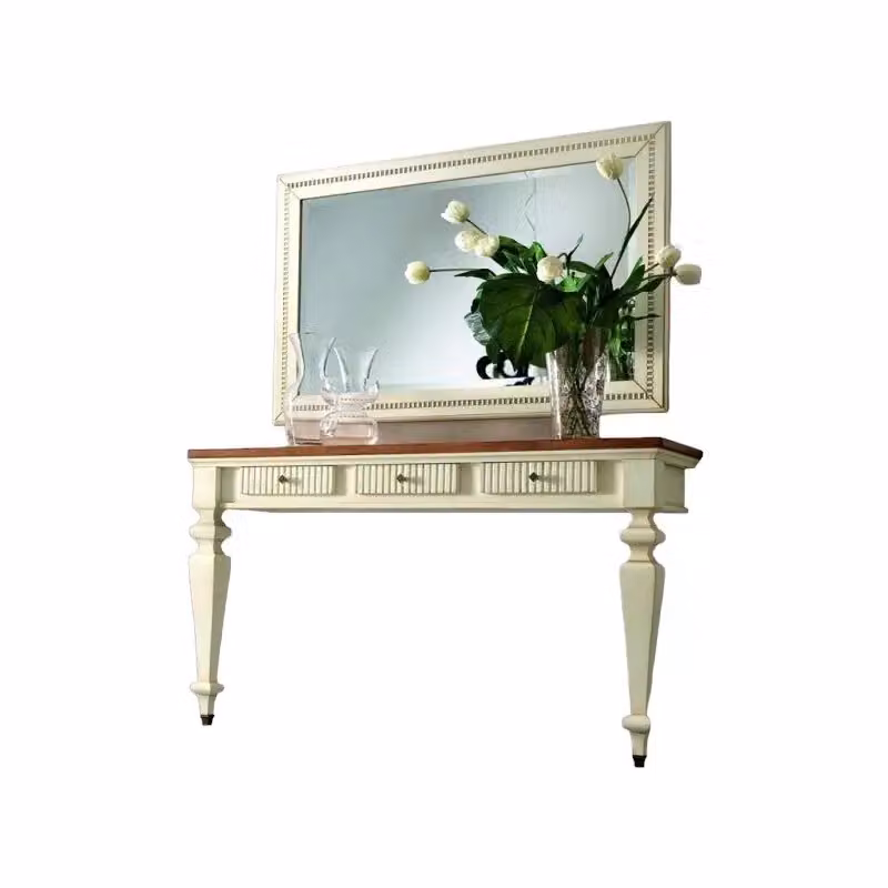 Consolle a muro classica in legno di faggio con 3 cassetti stile shabby Mobili 2G L/P/H: 140 x 40 x 82 cm – 1