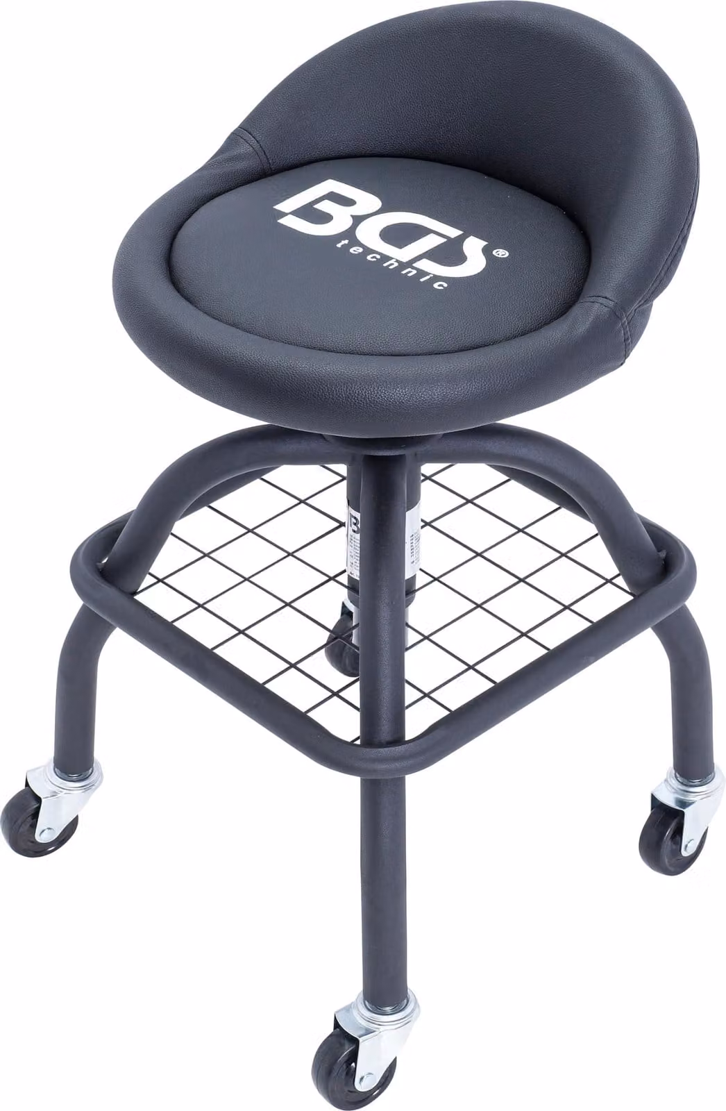 Sedia da officina, regolabile in altezza da 540 a 680 mm, con 4 ruote, colore nero