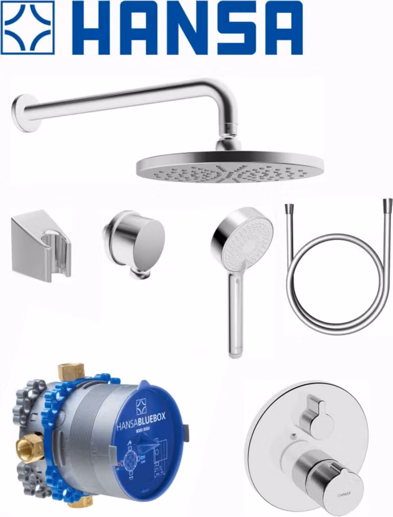 Set doccia Hansa Bluebox con soffione - rosone rotondo