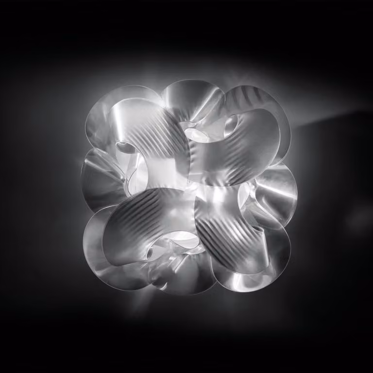 Slamp Plafoniera di design Fabula, dimmerabile, Chiaro / Trasparente, Soggiorno / Sala da pranzo, Plastica, Design, Plafoniera