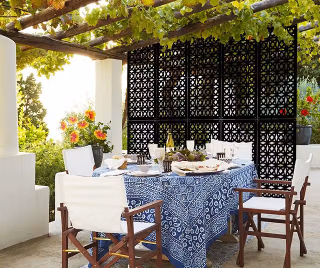 PLENITUDE - Pannello in PVC traforato - Parasole Misura: 98x198 cm, Colore: nero