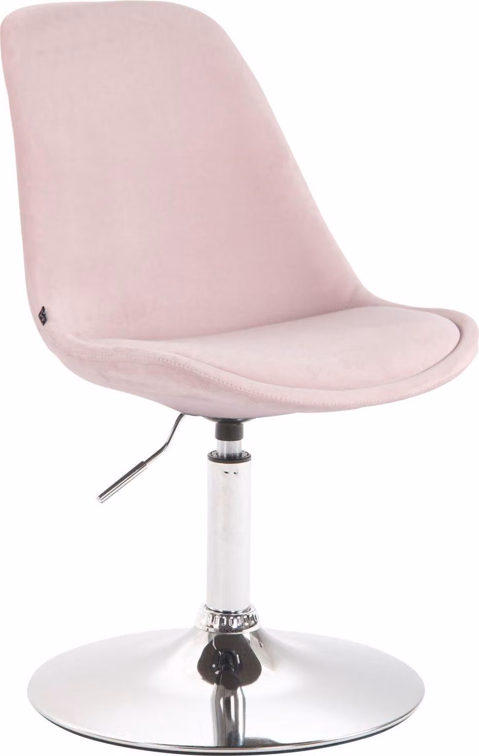 Sedia da pranzo in velour - design - rosso - pieghevole e girevole a 360° | colore: rosa | colore base: cromo