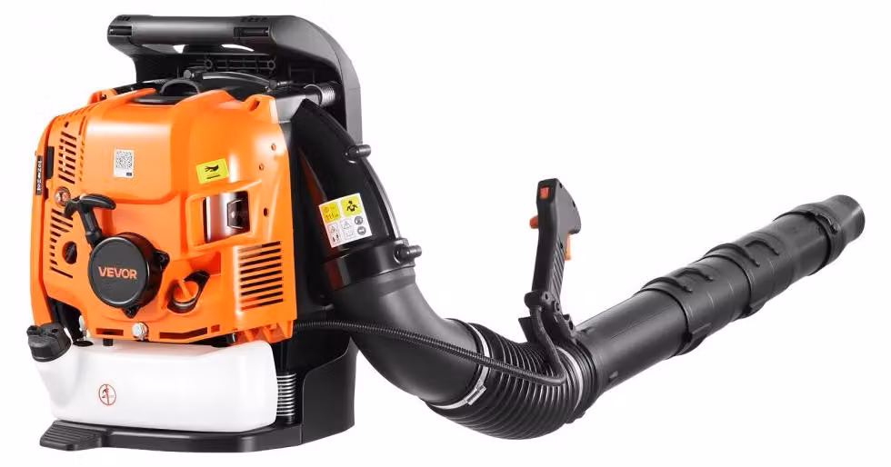 Zaino motosega Bladblazer, motore a benzina a 4 tempi, cilindrata 75,6 cc, portata d'aria 1045 m³/ora, serbatoio da 1,8 litri