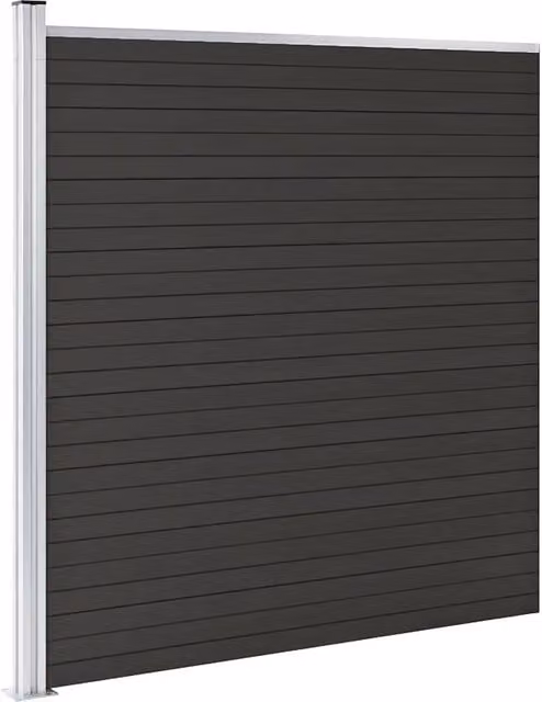 Pannello di Recinzione in WPC 175x186 cm Nero 148973