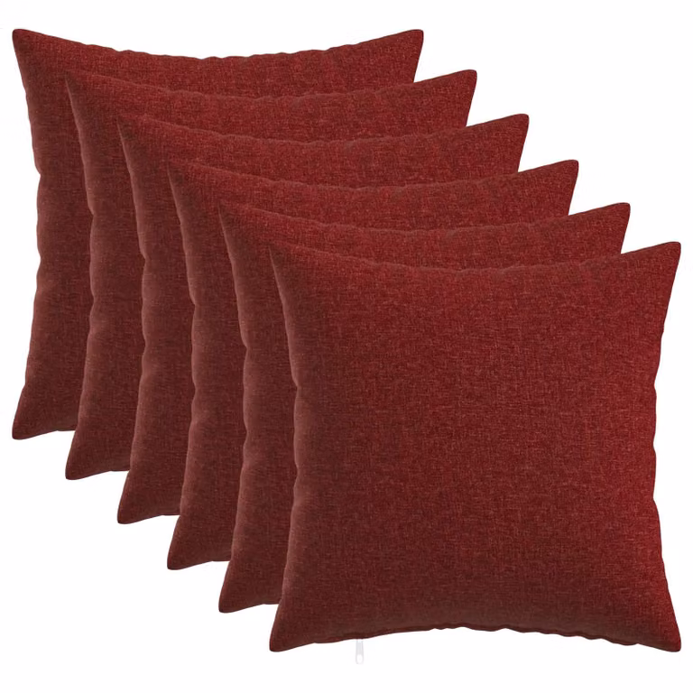 vidaXL Cuscino con cuscino HEERLEN 6 pz Rosso Vino Tessuto