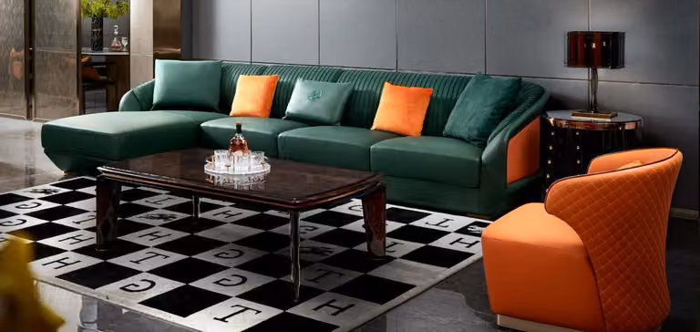 Sessel Orange Luxus Leder Wohnzimmer Kreative Design Modern Designer Möbel