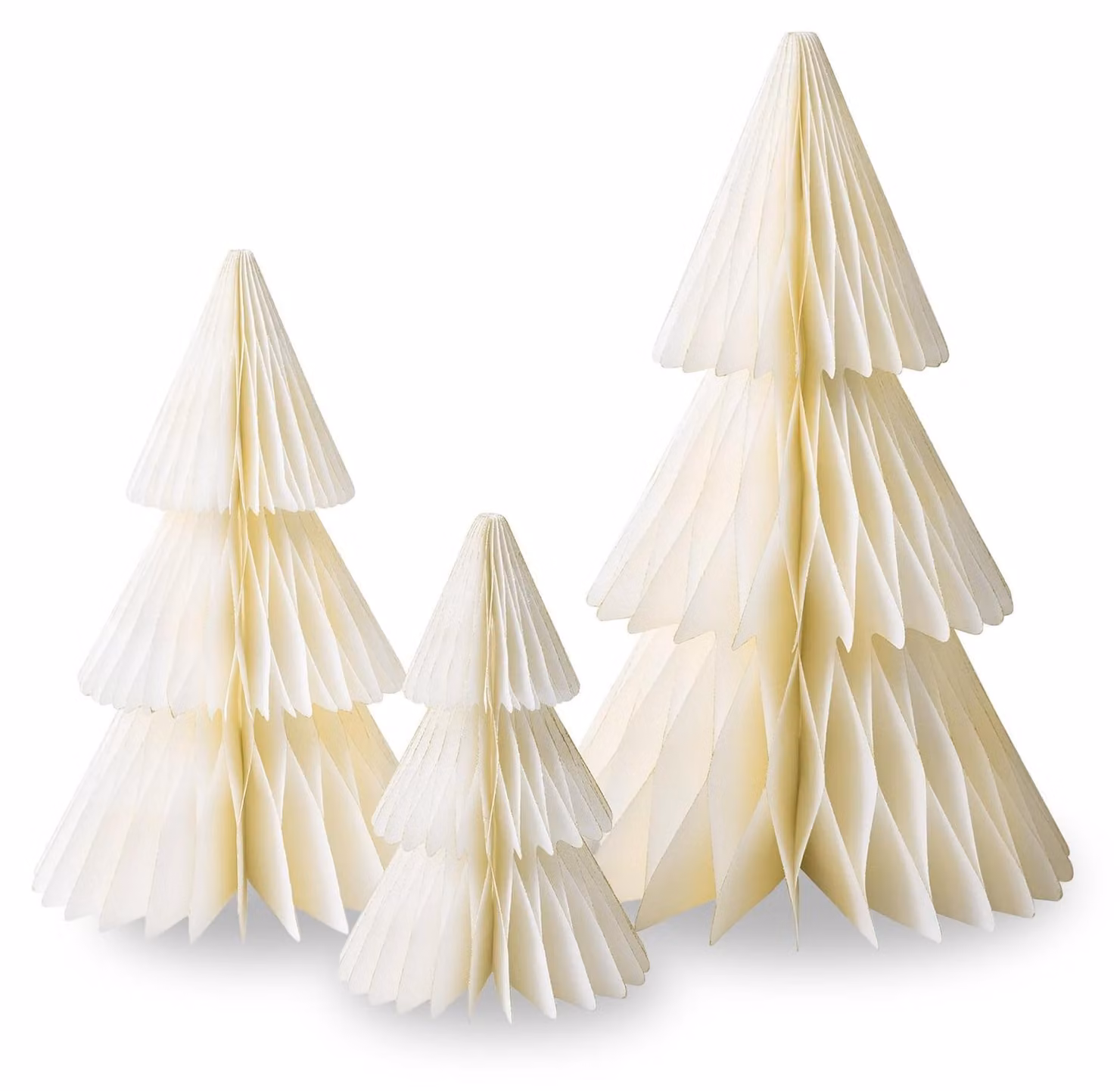 Omgoods - Set di 3 alberi di Natale a nido d'ape pieghevoli, per una decorazione suggestiva