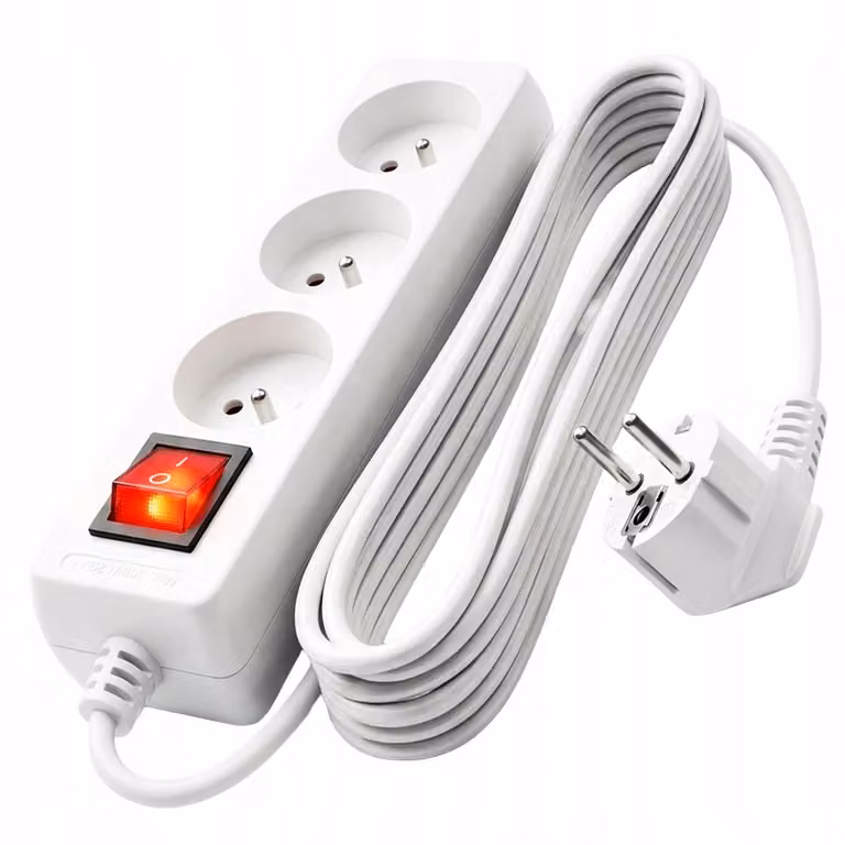 Cavo di prolunga 5M 3GN+0+interruttore 3x1.0mm 10A IP20 VA0305-5 Vayox