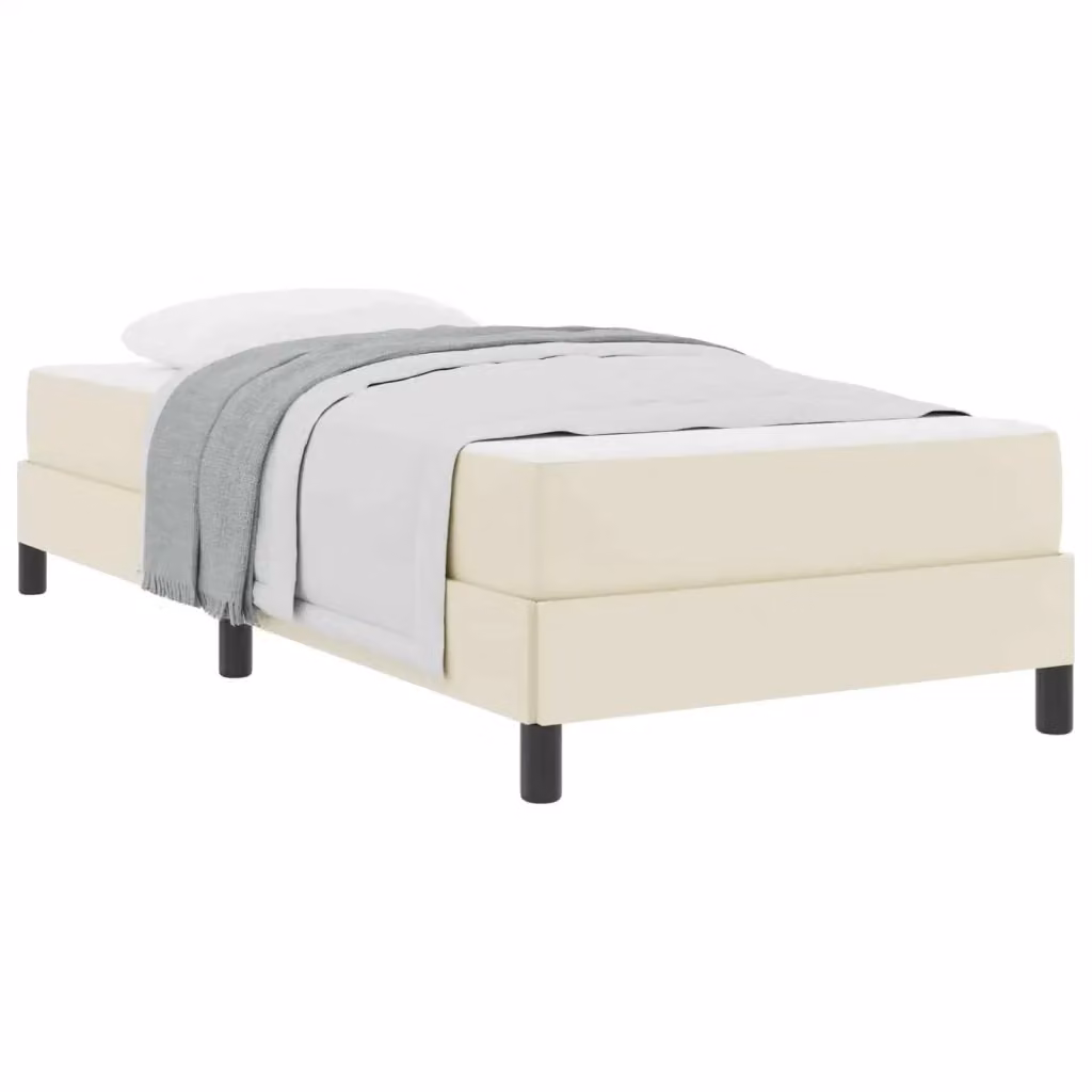 Letto moderno con struttura imbottita e materasso ibrido vidaXL beige L: 100 cm, P: 200 cm, H: 203 cm – 2