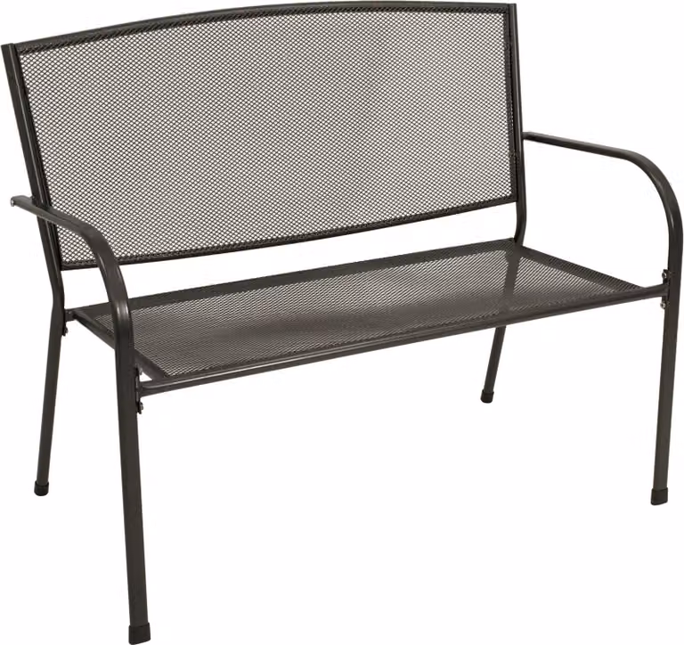 Panca da giardino DEGAMO Panca in metallo Panca da parco Panca CLASSIC 2 posti 110cm, lamiera stirata antracite