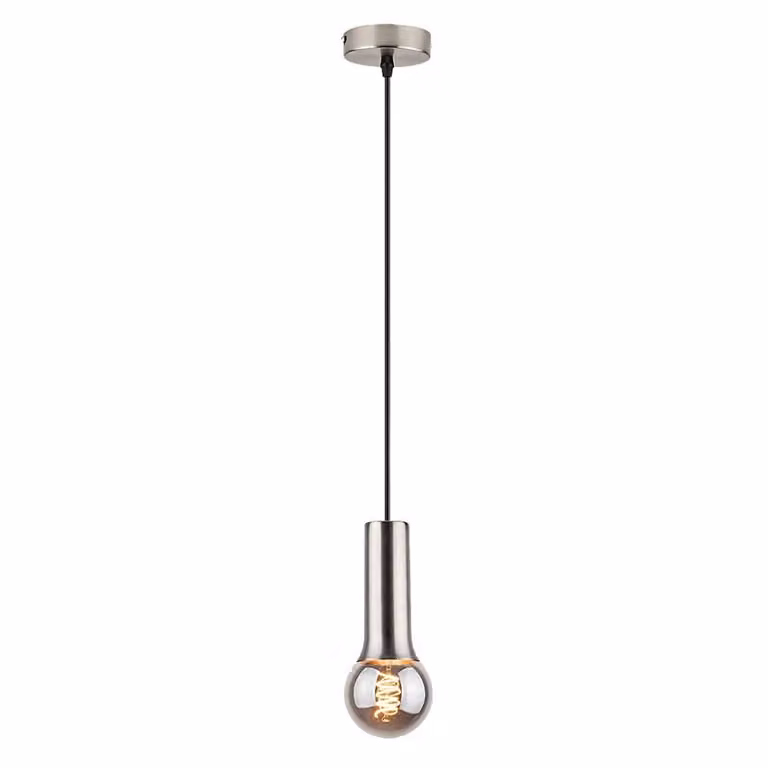 Rabalux 72015 Lampada a sospensione 1 spot Zuriel, E27, argento, rotonda, industriale, ø70mm