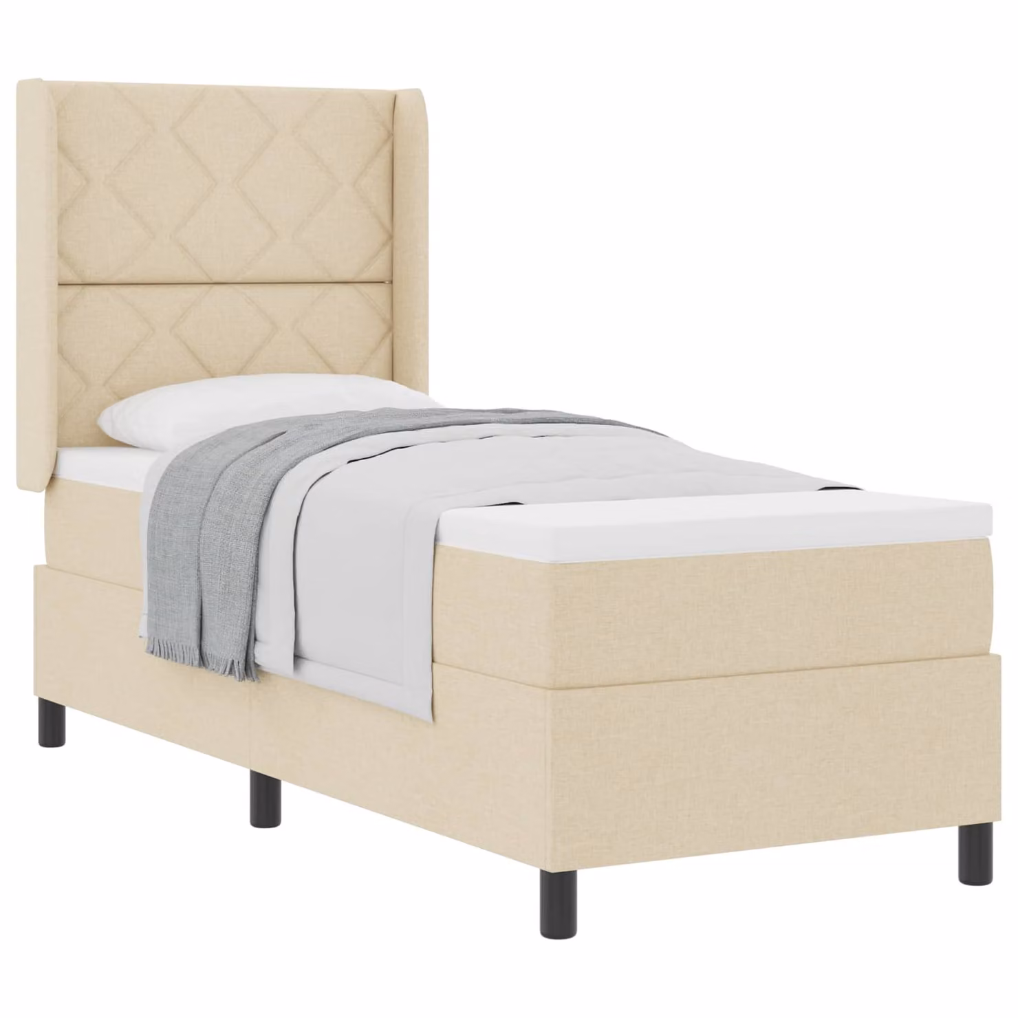 Letto ibrido con materasso vidaXL in tessuto beige L/P/H: 200 x 80 x 128 cm