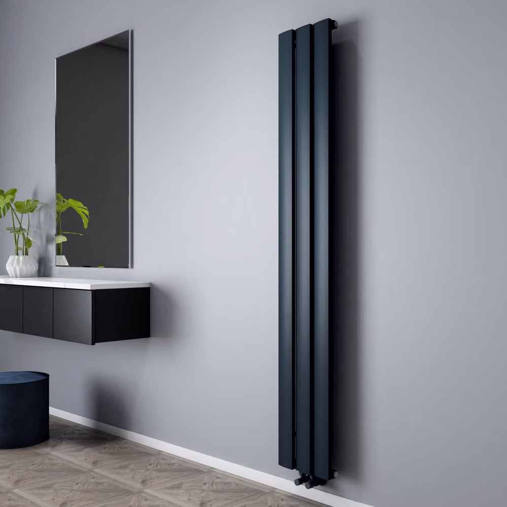 Radiatore di Design Verticale in Alluminio - Antracite - 1800mm x 280mm - Aris