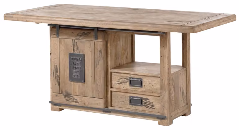 MASSIVMOEBEL24 | Tavolo da Pranzo RAILWAY in Legno di Mango – Laccato Beige 180x90x76