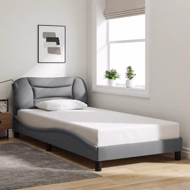 Giroletto senza Materasso-Struttura Letto Hvar Grigio Chiaro 100x200 cm Tessuto