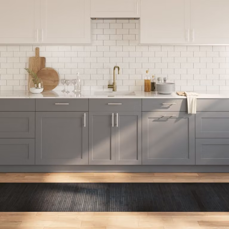 Tappeto rettangolare moderno vidaXL in bambù e polipropilene grigio, L: 70 cm, P: 400 cm