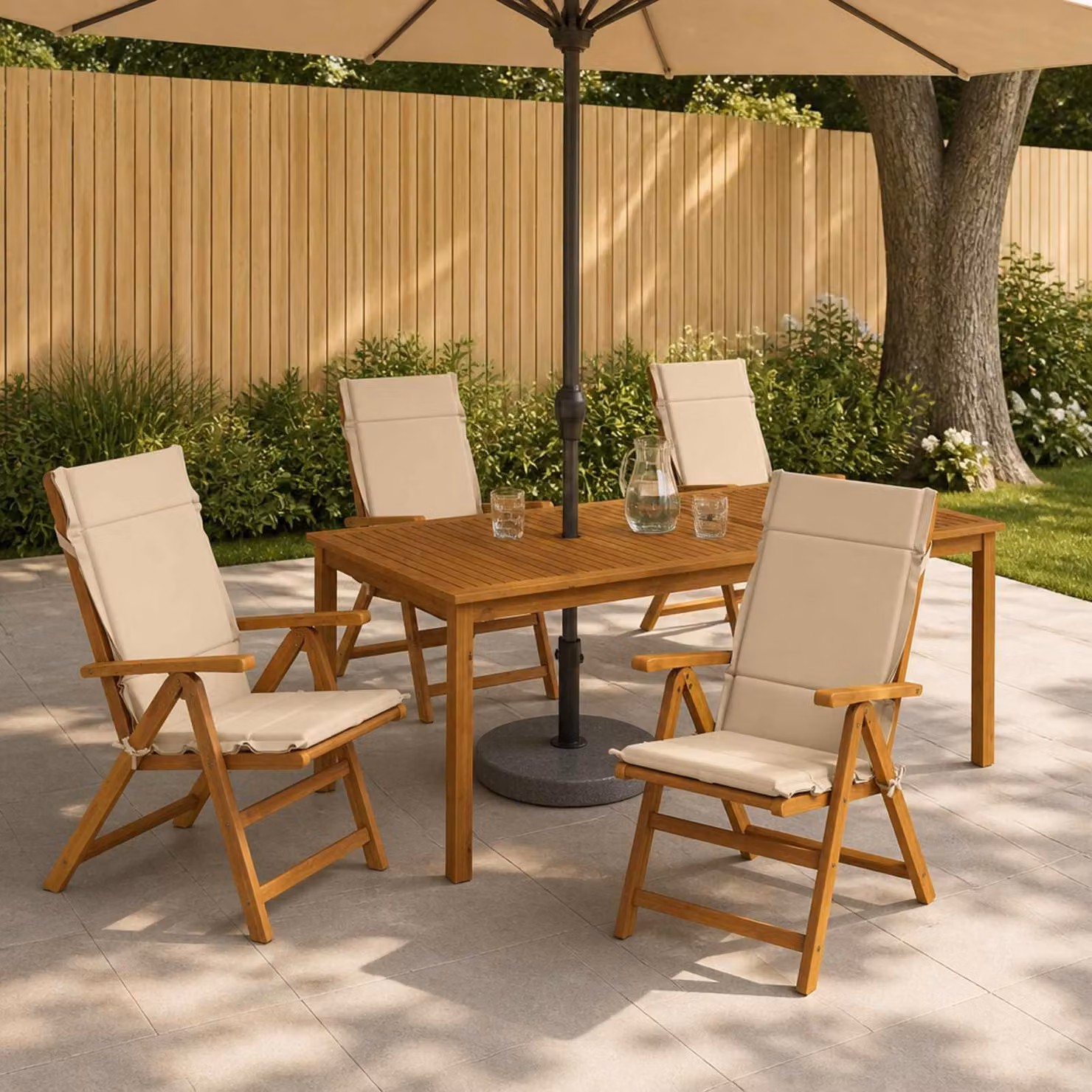 Set di 6 cuscini per sedia alta vidaXL GEMERT in poliestere, colore beige
