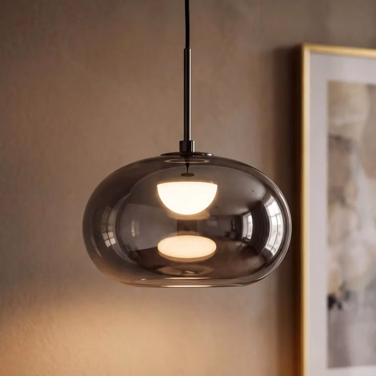 OSRAM Lampada a sospensione Decor Satellite, dimmerabile, Alluminio / Grigio / Zincato, Soggiorno / Sala da pranzo, Vetro, Moderno, Lampada a sospensione