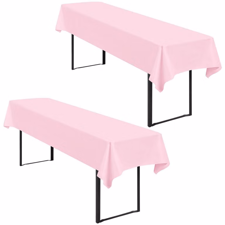 Tovaglia per birreria, set da 2 pezzi, rosa, 100 x 250 cm, impermeabile, in poliestere
