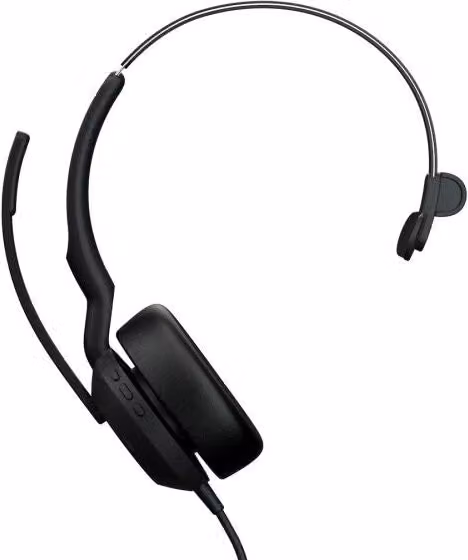 Auricolare Jabra Evolve2 50 On-Ear con Bluetooth, USB Type-C e USB Type-A, Nero