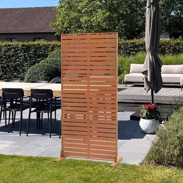 Pannello Divisorio Nodepp casa.pro in Acciaio Corten Marrone Ossidato per Esterno L: 90 cm, H: 180 cm