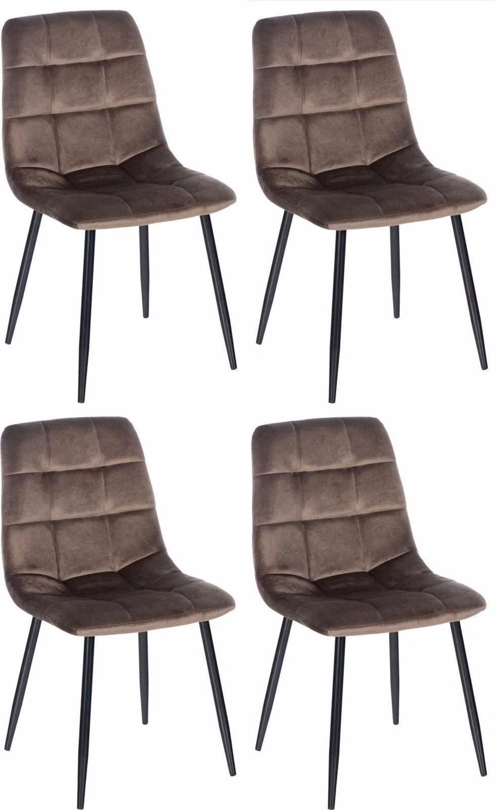 set di 4 sedie da pranzo - sedie da cucina - imbottitura confortevole | colore: marrone