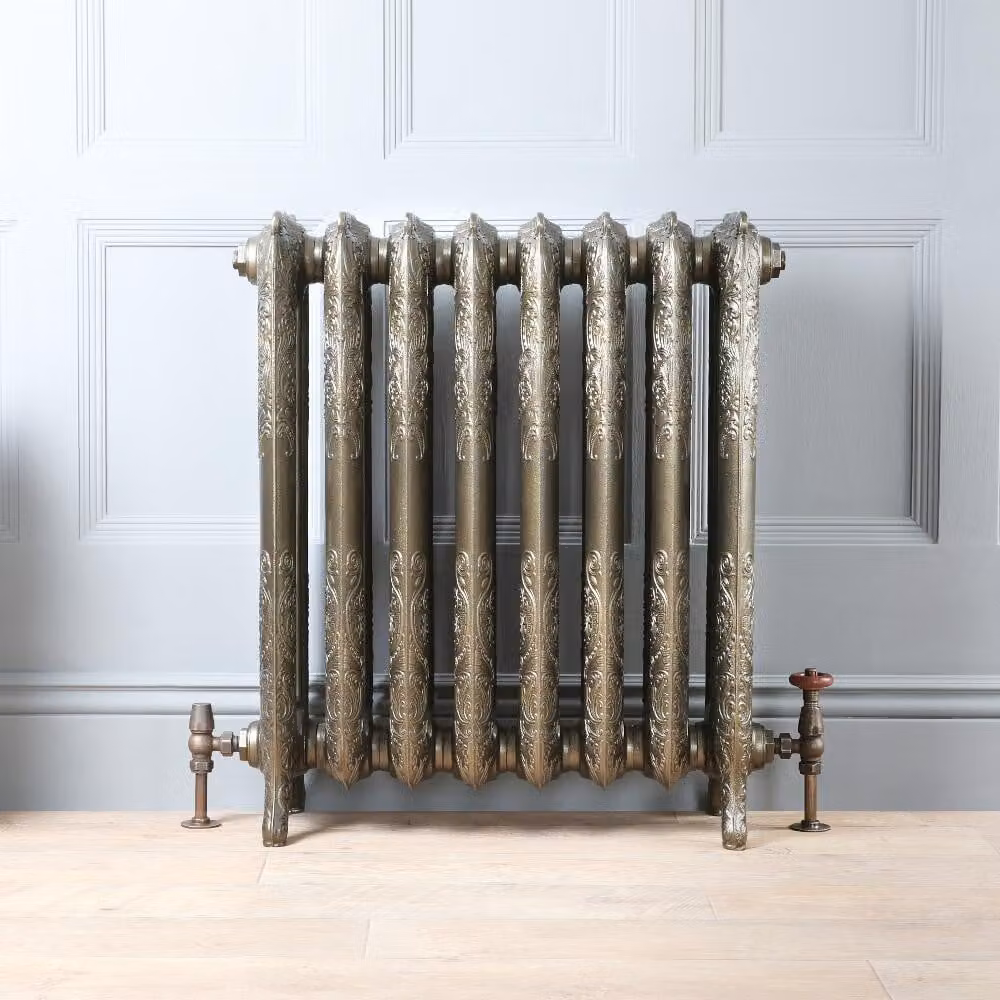 Radiatore Termosifone di Design in Ghisa 768mm Su Misura in Ottone Antico - Charlotte